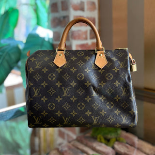 LOUIS VUITTON Speedy 30 Brown Monogram Canvas Satchel