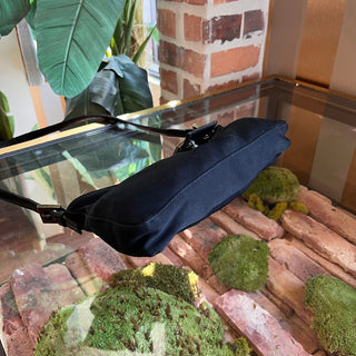 FENDI Baguette Black Neoprene Vintage Crossbody Bag