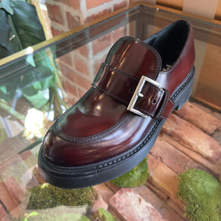 PRADA Burgundy Patent Leather Platform Loafers 38(8US)