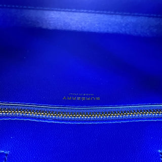 BURBERRY Frances Mini Knight Blue Croc Embossed Leather Tote Bag