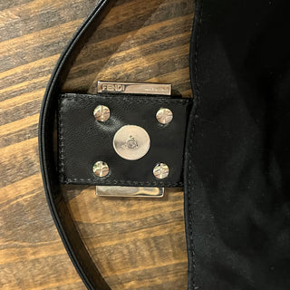 FENDI Baguette Small Black Neoprene Shoulder Bag