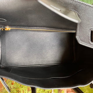 HERMES Birkin 25 Noir Swift Top Handle