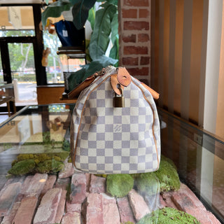 LOUIS VUITTON Speedy 30 Damier Azur Canvas Satchel