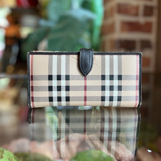 BURBERRY Brown Nova Check Canvas Wallet