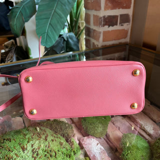 PRADA Promenade Pink Saffiano Lux Dome Top Handle