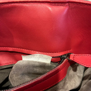 BOTTEGA VENETA Milano Red Intrecciato Lambskin Leather Tote