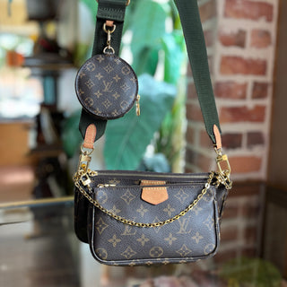 LOUIS VUITTON Khaki Brown Multi Pochette Accessories Monogram Coated Canvas Crossbody Bag