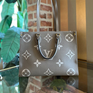 LOUIS VUITTON OnTheGo MM Bicolor Empreinte Giant Monogram Tote Bag