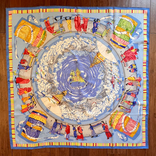 HERMES Prieves Au Vevt Silk Scarf