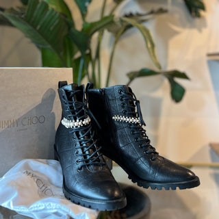JIMMY CHOO Cruz 65 leather combat boot SZ 40