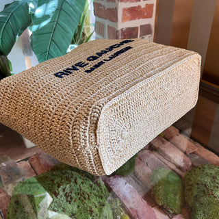 SAINT LAURENT Rive Gauche Raffia Tote Bag