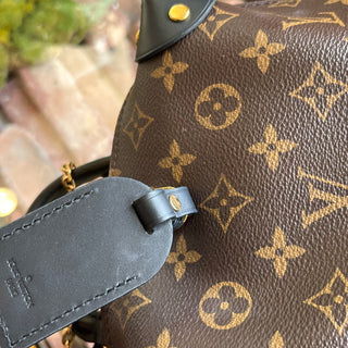 LOUIS VUITTON Petite Malle Souple Black Monogram Canvas Top Handle Bag