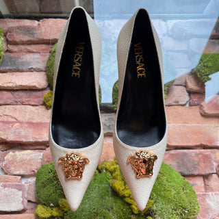 VERSACE Cream St Ayers Python Medusa Pumps SZ 36 (US 6)
