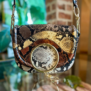 SEE BY CHLOE Mara Snakeskin Embossed Leather Crossbody