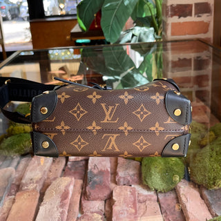 LOUIS VUITTON Petite Malle Souple Black Monogram Canvas Top Handle Bag