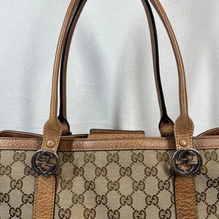 GUCCI GG Supreme Twins Medium Brown Tote