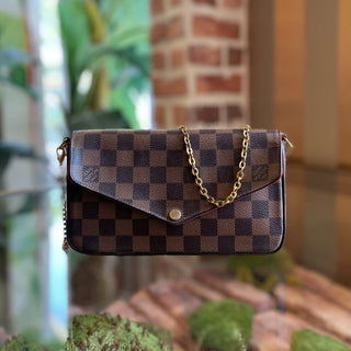 LOUIS VUITTON Felicie Pochette Damier Ebene Canvas Crossbody