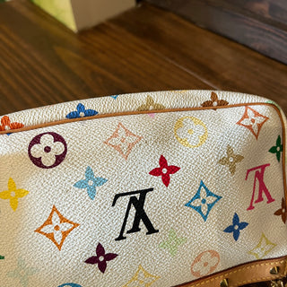 LOUIS VUITTON Takashi Murakami Pochette Accessories White Monogram Multicolor Shoulder Bag