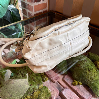 CHLOE Paraty Medium White Leather Top Handle Bag