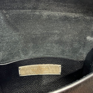 VALENTINO GARAVANI Mini Rolling Rockstud Pebbled Calfskin Flip-Lock Crossbody Bag