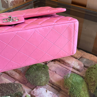 CHANEL Maxi Double Flap Pink Calfskin Leather Shoulder Bag
