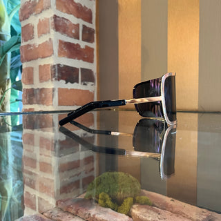 VALENTINO V-Romask Black/Gold Metal Visor Sunglasses