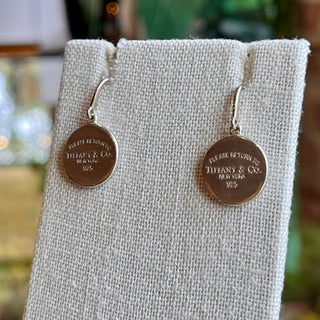 TIFFANY & CO Round Disc Drop Sterling Silver Earrings