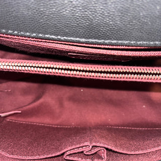 CHANEL Coco Handle Flap Small Black Caviar Chevron Quilted Shoulder Bag