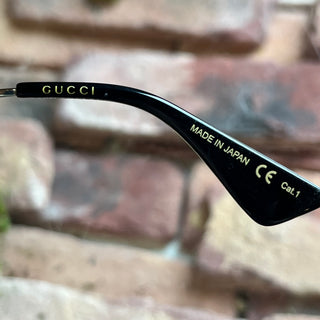 GUCCI GG0061S Black/Gold Round Sunnies