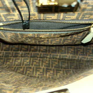 FENDI Peekaboo Mini White Leather Top Handle