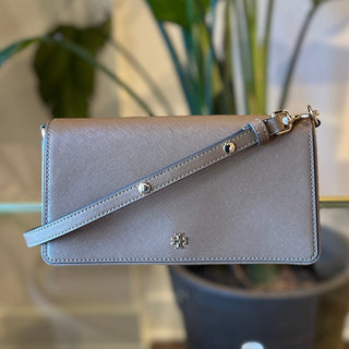 TORY BURCH Emerson Brown Saffiano Leather Convertible Crossbody