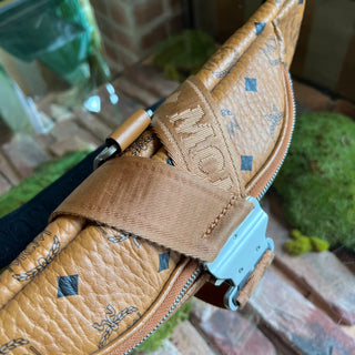 MCM Tan Visetos Monogram Canvas Belt Bag