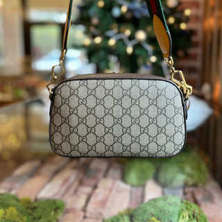 GUCCI Neo Vintage Beige New Acero Crop GG Supreme Monogram Web Shoulder Bag