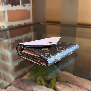 LOUIS VUITTON Zoe Brown Pink Monogram Canvas Compact Wallet