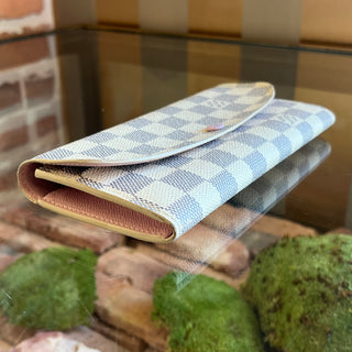 LOUIS VUITTON Damier Azur Rose Ballerine Emilie Wallet