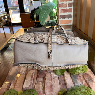 CHLOE Marcie Double Python Skin Leather Handbag