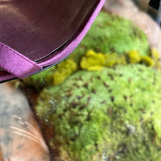 GUCCI Crystal GG Purple Satin Ankle Strap Sandals Heels SZ9