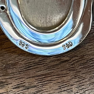 DAVID YURMAN Oval Sterling Silver 18K Gold Cable Lock It Pendant