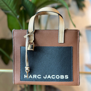 MARC JACOBS Grind Mini Bicolor Leather Tote Bag