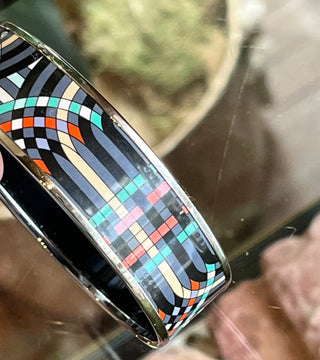 HERMES Abstract Sangles Enamel Wide Bangle