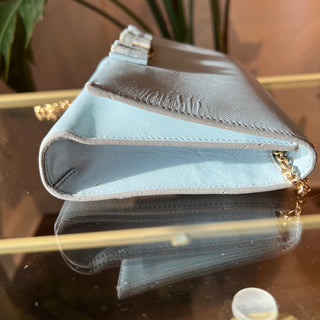 FERRAGAMO Light Blue Ginny Chain Shoulder Bag Medium