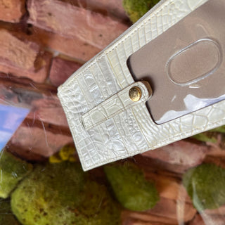 BRAMIN White Croc Embossed Iridescent Crossbody