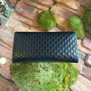 GUCCI Black Microguccissima Continental Wallet