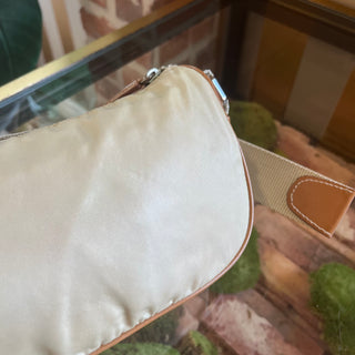 PRADA Beige Tessuto Double Pocket Shoulder Bag