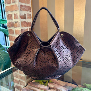 JIMMY CHOO Perforated Leather Star Tote