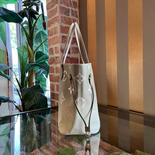 LOUIS VUITTON Neverfull MM Sunset Kaki Spring in the City Monogram Canvas Tote