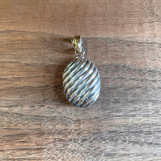 DAVID YURMAN Oval Sterling Silver 18K Gold Cable Lock It Pendant