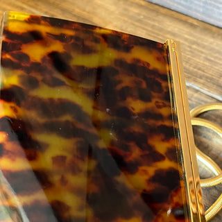 CHANEL Minaudiere Brown Tortoiseshell Acrylic Vintage Crossbody