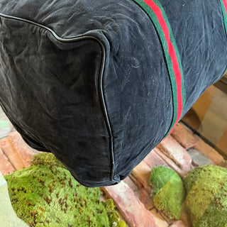 GUCCI Black Suede Duffle Bag