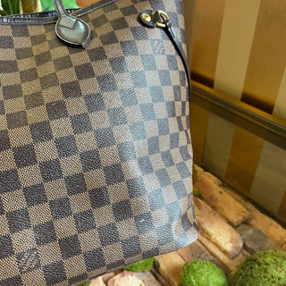 LOUIS VUITTON Neverfull MM Damier Ebene Brown Canvas Tote Bag